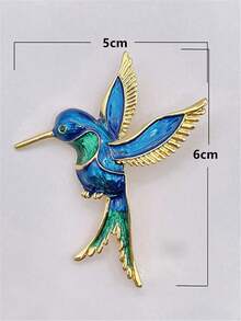 1pc Luxury Green Crystal Rhinestone Bird Brooch Pin, Suitable For Daily Wear By Men And Women - bird brooch - View 5