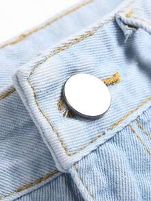 Pantalones cortos de mezclilla desgastados y desteñidos casuales para hombres - Lavado ligero - Ver 7