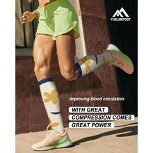 6 Pairs Compression Socks For Women & Men 15-20Hg Graduated Support Knee High Socks For Nurses, Travel, Athletic,36065405 - Màu xanh Bạc hà - Xem 2