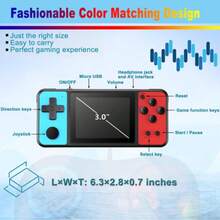 Consola Retro de Video Clásica - contiene más de 620 juegos clásicos - Mini consola Retro, el regalo ideal para los amantes de los juegos - El regalo perfecto para Navidad, Año Nuevo y cumpleaños - Azul y rojo - Ver 4