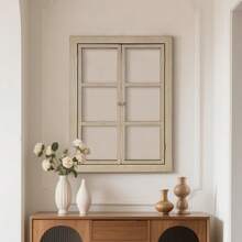 乡村风木框墙饰，方形农舍家居装饰，复古乡村风格挂画框，经典棕色，适用于客厅、卧室、厨房、浴室、走廊、玄关，圣诞节、感恩节礼物 - 香檳色 - 查看 7