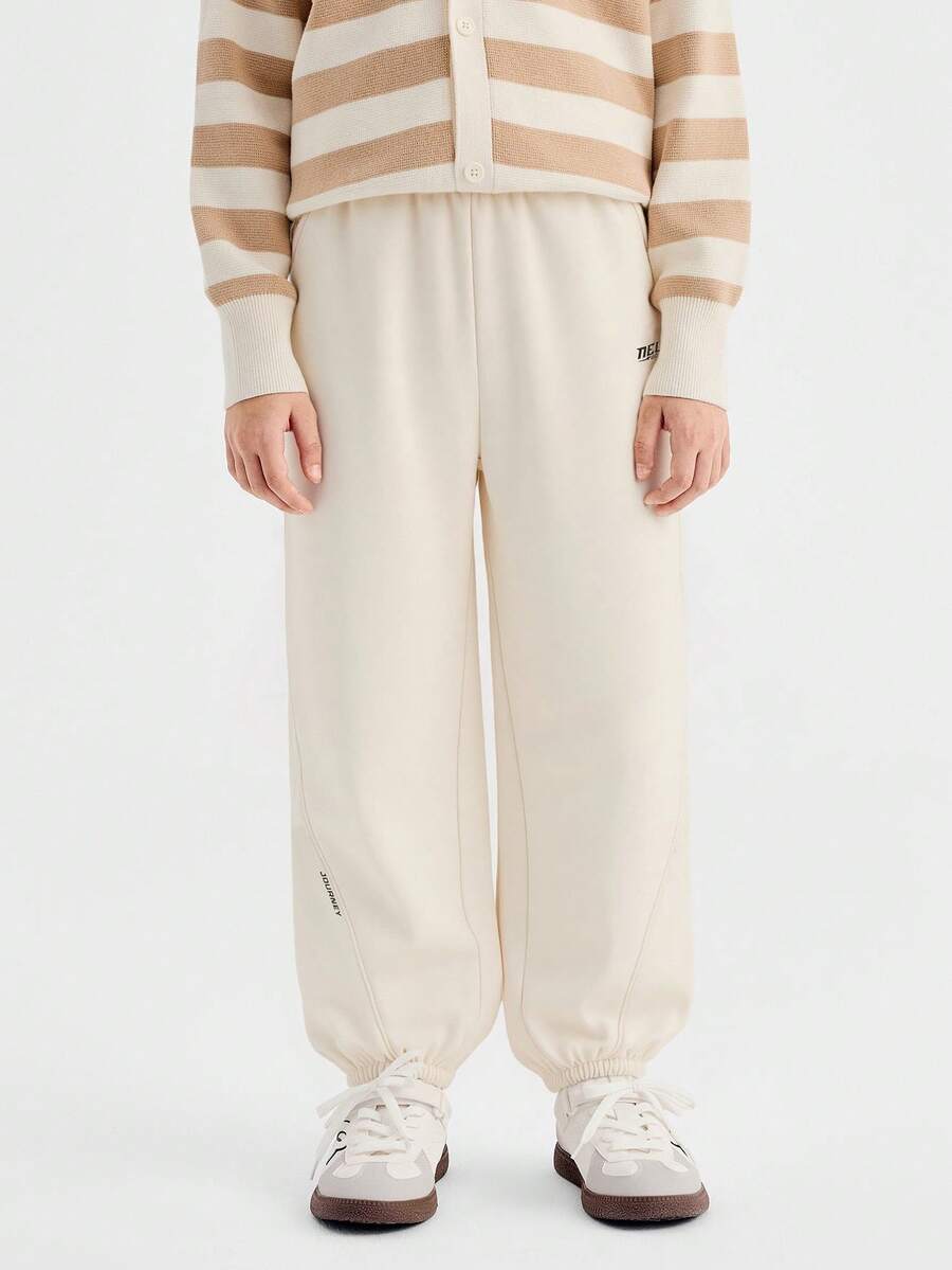 Balabala Tween Girl' Long Pants 2026 Spring Family-Match Casual Jogger Pants For Boys & Girls - Milky White - View 1