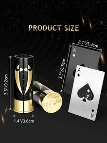 原装12号口径小酒杯套装（4个） - 适用于伴郎礼服、饮料吧、水吧、酒吧，配有扑克牌造型开瓶器 - 彩色 - 查看 5