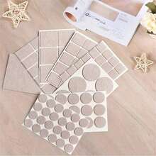 72 Stück/3 Blatt beige Filz Möbelgleiter, selbstklebende Filz Möbelschoner, kratz- und rutschfest, geeignet für Holz-, Fliesenböden, Stühle, Tische, Sofas, Bettbeine - Beige - Übersicht 7
