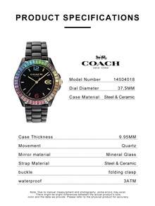 Coach Greyson Black Ceramic Rainbow Bezel Watch For Women - Black - View 4