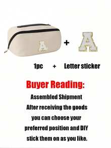 1pc Customized Letter A-Z Waterproof Makeup Bag, Multi-Functional Travel Toiletry Organizer, Large Capacity Cosmetic Storage Pouch, Bathroom Waterproof Organizer Bag, Suitable For Rings, Necklaces, Earrings, Brooches, Watches, Bracelets, Lipsticks, Eyeshadow Palettes, Contact Lenses, Bedroom Decor And Outdoor Travel Essentials - Multicolor - View 8