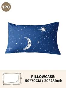 1pc/2pcs/4pcs Polyester Star & Moon Pattern Pillowcase (Pillow Insert Not Included), Soft & Comfortable, Suitable For All Seasons - Multicolor - View 35