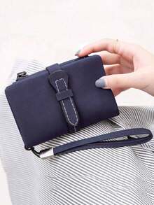 MIYIN Fashion Minimalist Hasp Women's Wallet Quilted Detail Small Wallet With Multiple Card Slots ID Window Modern Business Zipper Coin Purse Large Capacity Bifold Business Casual Women Wallet Purse Wallet Wristlet Wallet Gifts Women/ Girl /Ladies/ Friends/ Student, Birthday Gifts Teacher Gifts Anniversary - 彩色 - 查看 8