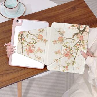 Funda protectora para iPad de 360° giratoria, soporte plegable en forma de Y, impresión UV de alta definición, apta para iPad 11 2025, iPad Air 11/13 2025 M3, iPad Air (M2) 11/13 pulgadas, iPad Air 4/5/6 10.9 pulgadas, iPad Pro 11 pulgadas, iPad Pro 12.9 pulgadas, iPad 10.2 pulgadas, iPad 9th/10th generación y varios modelos, diseño de cubierta protectora, soporte para ajuste de varios ángulos, colocación de soporte de seis vías, ranura integrada para lápiz, cubierta trasera transparente, protección antideslizante, función de activación/suspensión automática