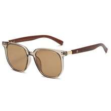 One Pair Minimalist Men's Retro Square Frame Non Prescription Eyewear, Retro Textured Temple Design, Stylish Decorative Eyeglasses For Adult Men, Perfect For Daily Casual Wear, Party Occasions, Outdoor Travel, Holiday Vacation, Seaside Beach Leisure, Graduation Season Events And Camping Gatherings, 2026 New Arrival Understated Retro All-Match Eyewear For Daily Outfit And Aesthetic Styling - Ly thủy tinh cán gỗ giả - Xem 3