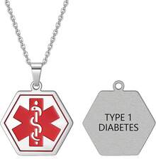 Collar de alerta médica para mujer, collar de identificación médica de corazón, collar ajustable de acero inoxidable, colgante personalizado grabado - Dnr-h - Ver 14