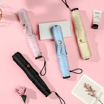 144g Paraguas plegable de fibra de carbono ultraligero y portátil para mujeres, de doble uso para días soleados, con tecnología avanzada de nanotecnología y protección solar