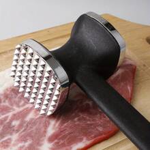 1pc Zinc Alloy Meat Mallet - Heavy Duty Kitchen Meat Tenderizer Hammer With Rubber Grip, Stainless Steel Head For Effortless Pounding And Tenderizing, Perfect For Home Cooks, Cooking Accessory | Modern Kitchen Tool | Durable Kitchen Hammer - 黑色 - 查看 8