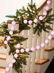 2 vòng hoa bông màu hồng, trang trí bằng len nỉ, vòng hoa bông mini màu hồng, thích hợp để trang trí nhà cửa, phòng ngủ và phòng khách, trang trí năm mới, tiệc sinh nhật, đám cưới, ngày lễ tình nhân, trang trí lò sưởi và trang trí tiệc tự làm. - Hồng - Xem 2