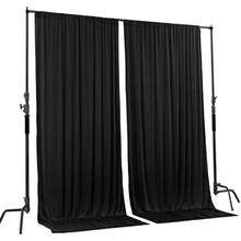 AK TRADING CO. 10 Feet x 8 Feet Polyester Backdrop Drapes Curtains Panels with Rod Pockets - Wedding Ceremony Party Home Window Decorations - Lemon Yellow(10FT X 8FT Negro) - Multicolor - Ver 2