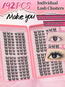 Mi giả dạng chùm 32 hàng, độ dày 192 sợi, kiểu tai mèo, 12mm/13mm/14mm, tạo vẻ tự nhiên, thích hợp cho hóa trang anime, đuôi mi thon gọn, nhẹ và dày dặn, phù hợp cho tiệc tại nhà, ngày Valentine, du lịch, chụp ảnh, trang điểm ngày lễ | Mi giả kiểu Hàn Quốc & Nhật Bản | Mi giả dạng chùm, mi giả từng sợi, mi thật, mi giả, phù hợp cho người mới bắt đầu. - màu đen - Xem 6