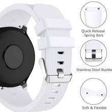 适用于三星 Galaxy Watch 3 45mm/Galaxy Watch 46mm/华为 GT 2 46mm 的 22mm 柔软硅胶运动腕带，也适用于三星 Gear S3 Frontier，男女通用。 - 水鴨藍 - 查看 6