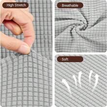 High Elasticity Detachable 6-Piece Chair Cover, Universal Type Suitable For Restaurant Kitchen Hotel Dining Chair Protection Cover - Paquete de 6 gris - Ver 4