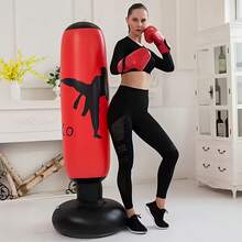 1pc 63-Inch Black Inflatable Punching Bag - Durable PVC Material, Freestanding Training Bag Suitable For Taekwondo, Karate And Fitness, For Indoor/Outdoor Use, No Electricity Required, Multiple Colors Available, Punching Bag, Indoor/Outdoor Training, Stylish Design, Sturdy Construction, Boxing/Punching Bag, Striking/Boxing Equipment, Karate