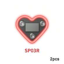 1个太阳能心形霓虹LED灯，适用于汽车后窗，无线氛围灯装饰