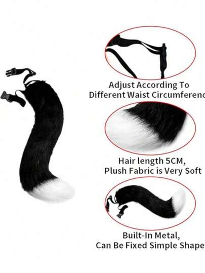 1pc Handmade Realistic Cosplay Cat Tail Decor, Cute Fox-Style Accessory, Suitable For Various Festivals, Balls And Party Decorations And Props