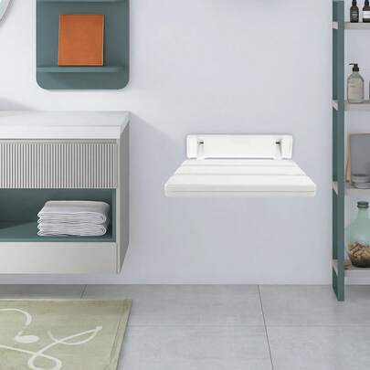 HaroldDol Shower Stool Bath Stool Foldable Wall-Mounted Folding Seat Shower Seat Shower Chair The Best Gift/Present For Family&Friends Happy Christmas Bathroom Decor Summer Back To School