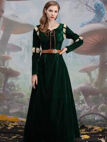 Brave Movie Character Cosplay Costume, Princess Merida Palace Dress For Halloween Stage Performance - Multicolor - View 5