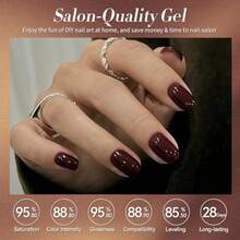 Fall Winter Gel Nail Polish Burgundy Wine Red Caramel Brown Coffee Autumn Gel Polish Set Gel Nail Kit Christmas Gift Nail Art Manicure Collection 6PCS 7ML - 焦糖可可 - 查看 5