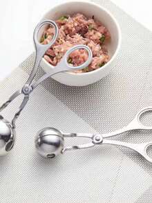 1 pièce Moule à boulettes de viande et boules de riz en acier inoxydable, outil multifonctionnel pour la friture, l'ébullition et d'autres cuissons, convient pour la cuisine domestique, fabricant de boulettes de viande et boules de riz DIY, ustensile de cuisine antiadhésif pour la friture et l'ébullition