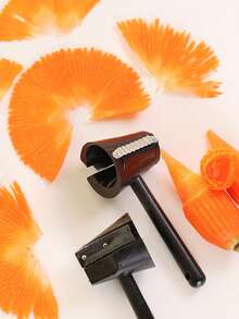 2pcs Stainless Steel Vegetable & Fruit Slicer - Multifunctional Kitchen Tool, Easy Dicing, Mincing, Slicing, Carrot Curler, Cucumber Spiral Cutter, Orange Peeler, Ideal For Creative Meal Prep, Reliable Kitchen Gadget - Multicolor - View 8