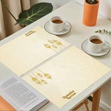 Jogo americano com 4 peças com tema de Ramadã, apresentando estampas minimalistas de lua crescente e lanterna com detalhes de estrelas, ideais para encontros, refeições e decoração de festas. Tamanho: 30x45cm. Perfeito para decoração de casa, decoração de mesa de festas, decoração de estilo campestre, decoração rústica, material lavável e durável. - Multicolorido - Ver 8