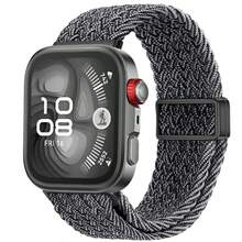 Correa de reloj magnética de nailon trenzado de un solo bucle compatible con Huawei Watch Fit 4/4 Pro, correa de reloj de silicona compatible con Huawei Watch Fit 3, pulsera compatible con Huawei Watch Fit 3 - Fit3/4/4Pro - Ver 30