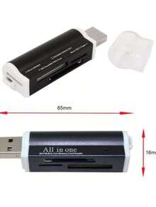 ELE-GATE Lector de Tarjetas Multifunción USB 2.0 All In One – Carcasa de Aluminio con Diseño de Encendedor - Negro - Ver 5