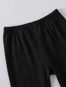 Bộ áo và quần ngắn tay in hình trái tim anh đào ngọt ngào và chữ "Love You" dành cho bé gái, thích hợp cho mùa xuân/hè. - Màu be - Xem 5