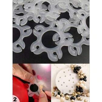 5 st/20 st/50 st/100 st ballongklämmor, ramkopplingar för ballongbågar, återanvändbara plastballongklämmor med multifunktionsringar, för att dekorera ballongbågar, bröllop, födelsedagar, fester, alla hjärtans dag, halloween, jul