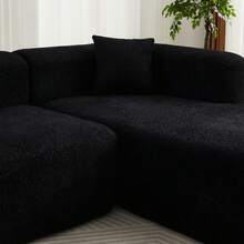 109.4" Modular Sectional Sofa Luxury Modern Curved Back Sofa,Chenille Fabric Two Throw Pillows,Minimalist Comfortable L-Shape Boneless Cloud Couch For Living Room Apartment (Right Chaise Beige) - 黑色 + 布藝 + 三座 + 泡沫 - 查看 12