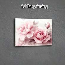 1pc Beautiful Pink Peony Floral Canvas Wall Art - Rose Blossom Botanical Print For Home Living Room, Bedroom, Or Office Decor, Vibrant Flower Art For Spring And Summer - Nhiều màu - Xem 5