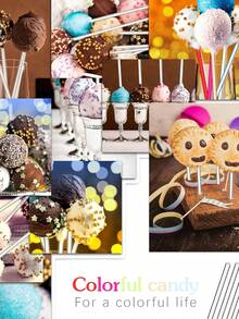 50pcs Acrylic Lollipop Sticks, Cake Pop Sticks, Candy Sticks, Stirrers, Transparent Round Plastic Rods, Reusable Cake Decorating Sticks, Suitable For DIY Crafts, Party Decorations, Gardening, Weddings, Halloween, Christmas Candies, Handmade Items, Garden Plants, Birthdays, Graduations, Baking Tools, Kitchen Accessories (4 Inch, 6 Inch, 8 Inch, 10 Inch) - Multicolor - View 4