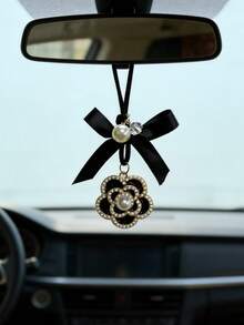 1 buc Accesorii de decorare interioară auto, Pandantiv oglindă retrovizoare auto, Lumină floare perlată din aliaj Decorare interioară auto de lux