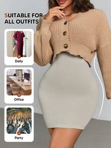 一件装女士露背塑身连体衣，可调节肩带光滑无缝修身连体衣