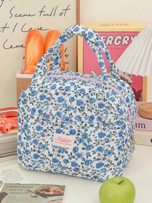 便携式保温午餐包，防水内胆，可爱学生便当包，晚餐保温袋，加厚午餐水果袋，彩色花卉午餐包，超吸睛保冷袋，女生午餐盒 - 彩色 - 查看 13