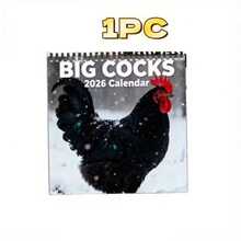 2026年大公鸡趣味公鸡日历 | 加厚纸张，双面螺旋印刷，动物爱好者搞笑礼物，奇趣生日礼物，怪异挂历，每日计划本 - 彩色 - 查看 8