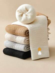 1/3/6 Pairs Women's Wool Blend Crew Socks, Warm & Fluffy, Suitable For Autumn/Winter, Random Colors, Comfortable Socks - Multicolor - View 9