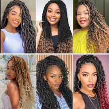 Goddess Locs 20 Inch 6 Packs Faux Locs Crochet Hair Pre Looped Crochet Locs For Soft Wavy Black Loc Extensions With Curly Ends - Multicolor - View 8