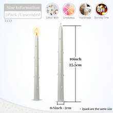 2pcs 25cm (9.84 Inches) European Pearl Tapered Candles (0.86 Inch Diameter), With Crystal Candle Holders, White/Gold Color - Smokeless, Elegant Home Decor, Suitable For Parties, Dining, Holidays, Gifts, Meditation And Ambiance Lighting. - Multicolor - View 4