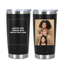 1个20盎司定制不锈钢旅行杯，个性化20盎司保温杯带盖，可定制照片、Logo、文字或姓名，定制咖啡旅行杯，双层真空不锈钢保温，多色印刷个性化马克杯，生日礼物，母亲节礼物，周年纪念礼物 - 彩色 - 查看 7