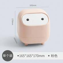 Trash Bin Small Paper Basket Contrasting Color Mini Cute Double-Layer Push-Type Small Trash Can Desktop Storage Tool Trash Bin - Pink - View 13