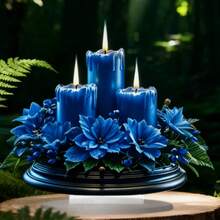 Stunning Blue Candle Acrylic Centerpiece - Versatile Home & Office Decor For Living Room, Bedroom, Cafe - Perfect Gift For Friends, 2D Acrylic, Christmas Decoration, Indoor And Outdoor Art, Home Theme, Multifunctional Decor - Multicolor - View 5
