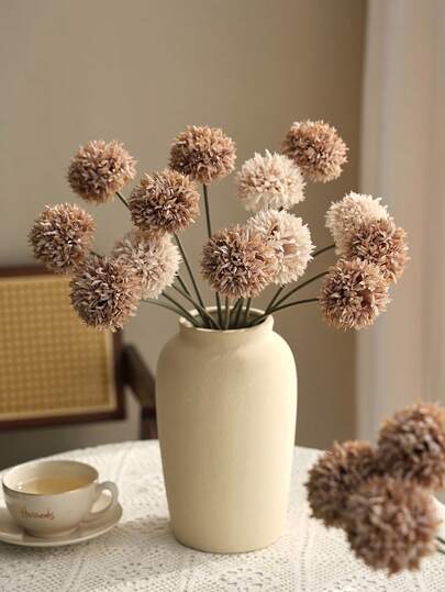 1/5pcs Artificial Chrysanthemum Flower Balls, Embroidered Chrysanthemum Balls, Wedding Decor, Home Vase Decor, Restaurant, Living Room, Bedroom, Bridal Bouquet, Wrist Corsage, Boutonniere, Birthday Party Decor, Valentine's Day Gift