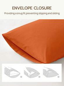 2/3 件套纯色床上用品套装，包含 1 个被套和 1/2 个枕套，完美适配单人床、双人床、大号床和特大号床，四季皆宜，通过 Oeko-Tex 认证 - 愛瑪橙 - 查看 6